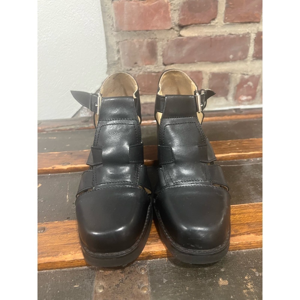 Steve Madden Leather Heeled Fisherman Sandals - Grunge Academia Retro 90s Y2K 6 - Picture 5 of 9
